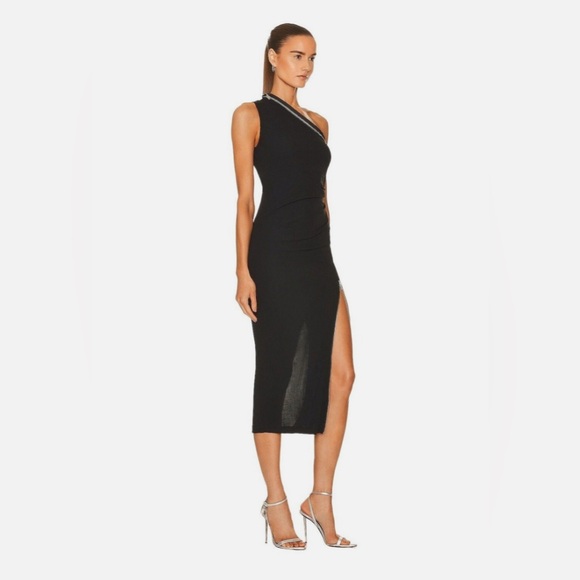 Helmut Lang Black One-Shoulder Dress - Picture 2 of 8